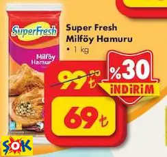 SUPER FRESH MİLFÖY HAMURU 1 KG SUPER FRESH MİLFÖY HAMURU 1 KG